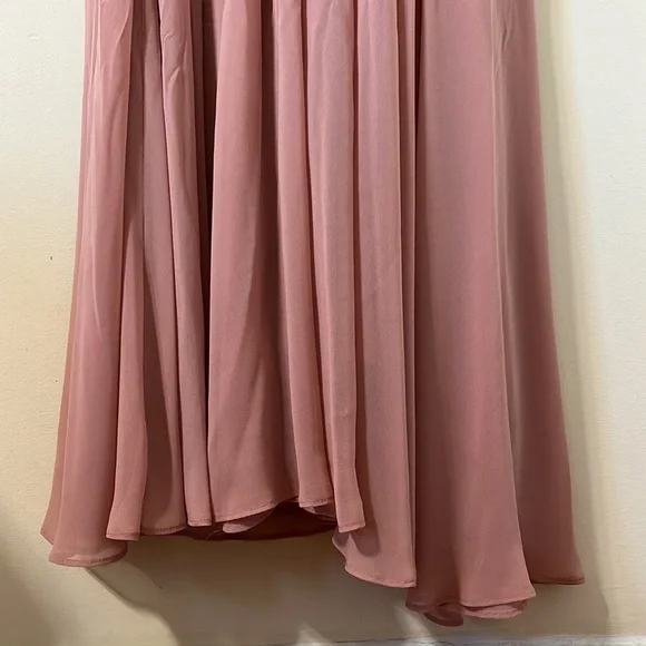 Birdy Grey Kaia Chiffon Dusty Rose Bridesmaid Dress Size Medium - Picture 5 of 8